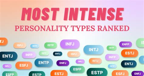 Very subjective question, so I have to answer subjectively lol 1. . Most intense personality type